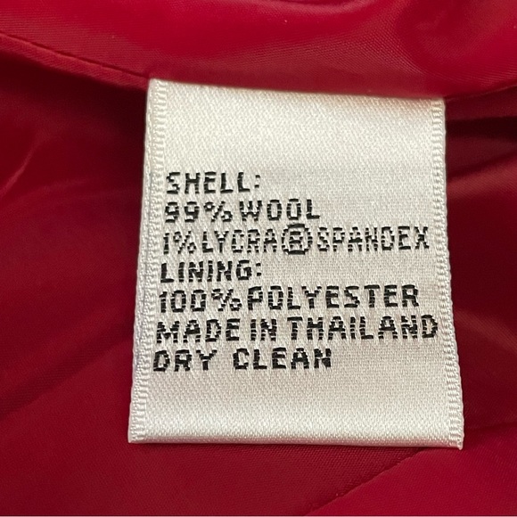 Talbots Womens Wool Blend Red Blazer Crest Buttons Jacket Coat Lined Sz 8 - Picture 8 of 8